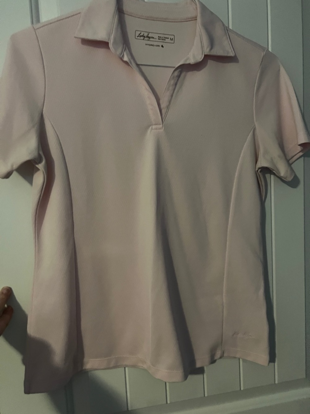 Lady Hagen Light Pink Short Sleeve Polo Top